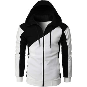 Moda para hombre sudaderas con capucha contraste Color cremallera Sudadera con capucha Casual Deporte Sudaderas con bolsillo manga larga hombres ropa sudaderas con capucha - Product Image 3