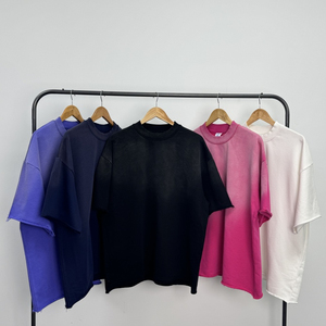 เสื้อยืดผู้ชายไซส์ใหญ่พิเศษแบบ350gsm วินเทจสำหรับซักแบบปล่อยไหล่ทรงหลวมเสื้อผ้าแนวสตรีทแวร์ฤดูร้อน - Product Image 2