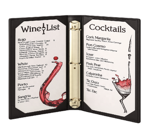 DIVRIS - Porta Menús de Bar Moderno de Cuero PU Negro con Páginas para Lista de Vinos y Cócteles, Capacidad para 25 Páginas, Carpeta Impermeable y Ecológica - Product Image 5