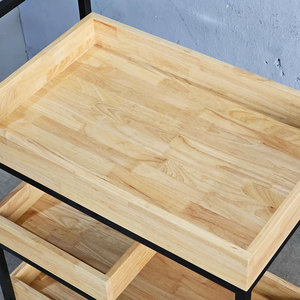 Étagère mobile à 3 niveaux de style industriel avec roulettes KB68024 - Product Image 4