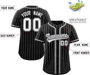 Camiseta de béisbol de corte atlético con botones personalizada, camiseta de softball de malla de secado rápido, aparejos de control de humedad, sarga, ropa deportiva de talla grande - Product Image 4
