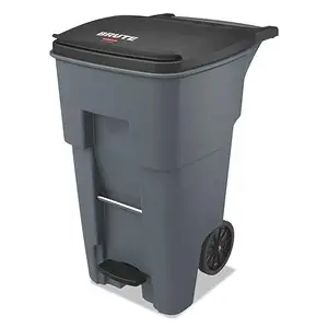 Rubbermaid мусор/мусорное ведро с колесами, 65 галлонов, для ресторанов/больниц/офисов/задней части дома/складов/дома, серый