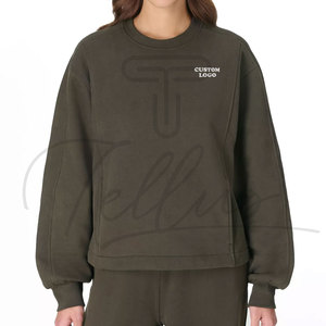 Sweat-shirts pour femmes personnalisés pour l'hiver, pull-over 100% coton respirant avec logo sur le devant - Product Image 4