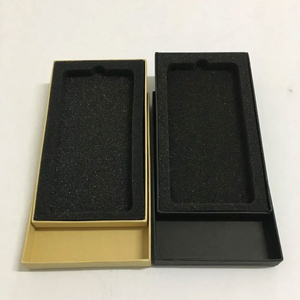 Caja de embalaje de papel Kraft, caja de teléfono móvil, almacenamiento de teléfono negro/marrón con caja de embalaje móvil de esponja - Product Image 1
