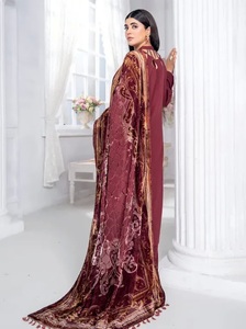 India y Pakistán Salwar kameez ropa para invierno vestidos para damas exportación calidad Zari lana tela últimos diseños - Product Image 5