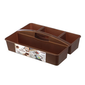 Papelera de plástico con asas de recorte, organizador, color blanco - Product Image 6