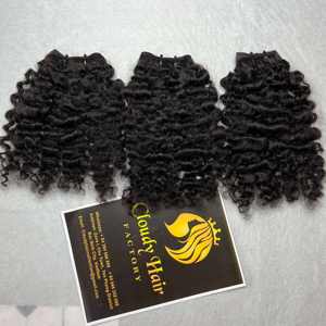 CDYHAIRVN Fabricante Vietnamita de Cabello Virgen 100% de Alta Calidad, Cabello Birmano Negro Rizado, Trama Doble Cosida a Máquina - Product Image 2