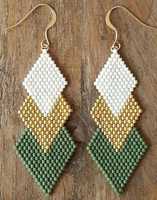 Pendientes de moda de alta calidad hechos a mano para mujer, cuentas de semillas de diseñador de tendencia, ganchillo