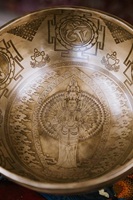Bol chantant tibétain plaqué à la main antique 7 Chakra guérison méditation Yoga bol sonore grand bouddha en laiton