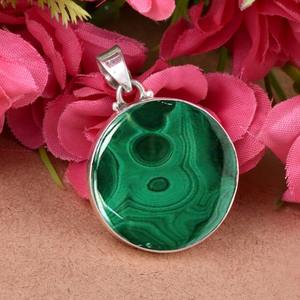 Colgante de Plata de Ley 925 para mujer, forma de malaquita, piedra preciosa chapada en oro, regalo de boda perfecto, colgantes finos estampados, dijes - Product Image 2