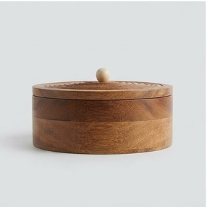 Trending Mango Wood Stock <b>Pot</b> With Lid Minimalist Design Sustainable Handcrafted <b>Large</b> Capacity Dishwasher Safe Polished - Product Image 2