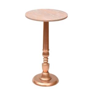 Mesa auxiliar de café redonda de aluminio de alta calidad con base de metal y mesa auxiliar moderna con acabado de bronce superior - Product Image 4