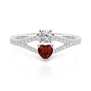 Jeulia Custom Split Shank Promise <b>Ring</b> with 2 Birthstones in Rose Gold and Rhodium Plating - Product Image 1