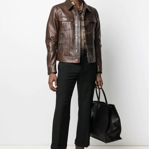 Smart <b>Men</b> <b>Leather</b> <b>Jacket</b> With Stylish Warm Layer For Elegant Winter <b>Jacket</b> Fashion Outfit Wholesale Price - Product Image 5