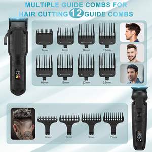 Tondeuse à cheveux sans fil professionnelle pour hommes, kit de coupe de cheveux, tondeuse à barbe étanche IPX7 avec source d'alimentation par batterie - Product Image 6