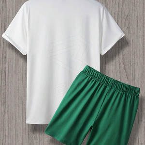 Ropa de calle informal para hombre, conjuntos de pantalones cortos de verano, camiseta de manga corta y ropa corta de verano para hombre - Product Image 2