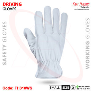 Guantes de conductor en cuero de piel de cabra en estilo pulgar redondo Guantes de trabajo de seguridad industrial sin forro con máxima protección - Product Image 5