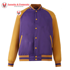 Customized Omega Sorority Fraternity Inc Varsity <b>Jacket</b> with Embroidery Logo Stand Collar Front Logo Greek Crossing <b>Jacket</b> - Product Image 6