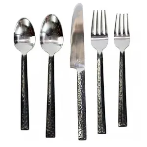 Juego de Cubiertos de acero inoxidable 304 con mango forjado a mano Juego de cubiertos de metal de nueva apariencia Último juego de cubiertos a precio mayorista - Product Image 1
