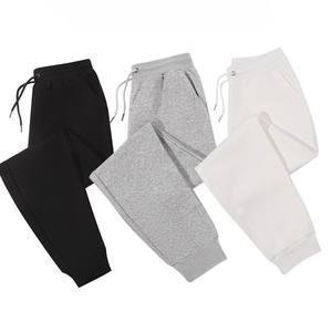 Pantalons de survêtement décontractés pour hommes, coupe slim, taille élastique, doublure en polaire, pantalons de sport chauds, noir, blanc, gris - Taille plus, pantalons de survêtement pour enfants - Product Image 1
