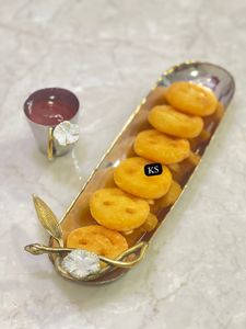 Juego de tazas de acero inoxidable con mango floral de latón para aperitivos, dulces, decoración del hogar y regalos, técnica esmerilada - Product Image 2