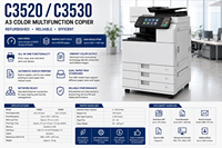 Photocopieur multifonction couleur A3 d'occasion C3520 C3530, imprimante laser recto-verso, scanner, machine de photocopie de bureau