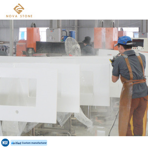 โต๊ะเครื่องแป้งควอตซ์ท็อปห้องน้ำ NV171เคลือบเงามันวาวเคลือบผิวเรียบทนแรงกระแทกราคาโรงงาน - Product Image 1