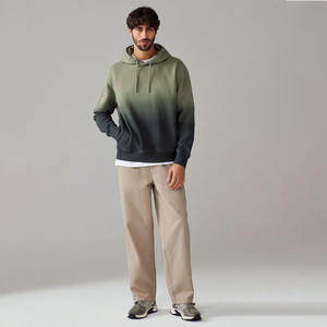 เสื้อฮู้ดดี้ผู้ชายผ้าฝ้าย 100% คุณภาพสูง ล้างทำสีซีดแบบวินเทจ ทรงหลวมทันสมัย พร้อมพิมพ์โลโก้ตามสั่ง - Product Image 2