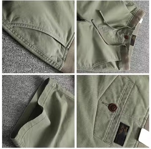 กางเกงคาร์โก้ผู้ชายกางเกงขาสั้นผ้าฝ้ายระบายอากาศได้ดีสีพื้นเอวยางยืด3D 6กระเป๋าลำลองกันเหงื่อสไตล์ใหม่ - Product Image 6