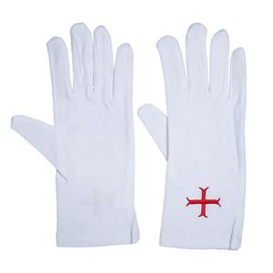 Guantes masónicos de algodón blanco de tamaño libre personalizados, logotipo de metal masónico hecho para guantes, guantes masónicos personalizados - Product Image 5