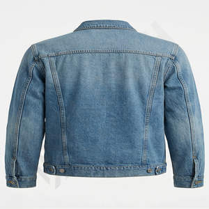 Veste en jean pour homme avec patchs logo personnalisés, en coton délavé vintage, style mode, pour équipe, vêtement d'extérieur durable - Product Image 2