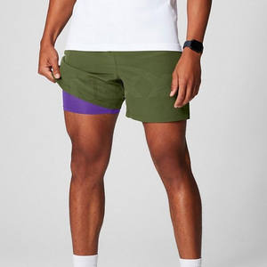 Gym Wear Apparel Clothing Double <b>Layer</b> Shorts Best Design OEM Service Men Double <b>Layer</b> Shorts - Product Image 4