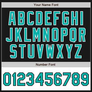 Bomber personnalisé noir aqua-blanc Varsity Letterman veste à glissière deux tons coupe-vent Streetwear veste universitaire vintage pour hommes - Product Image 3