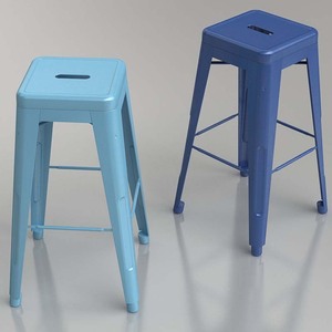 Silla de Café Estilo Industrial GCFC024 Tolix en Azul Claro, de Respaldo Alto y Diseño Confortable - Product Image 3