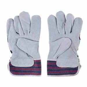 Guantes de seguridad para soldadura de trabajo de cuero de vaca de grano resistente al calor con forro de algodón suave de primera calidad - Product Image 4