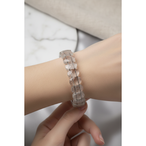 Bracciale in Quarzo Nuvoloso Naturale con Taglio Largo - Product Image 6