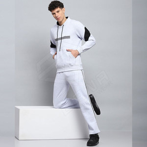 Ensemble de vêtements d'entraînement unisexe pour l'été, sweat-shirt et pantalon de survêtement décontractés pour homme, logo personnalisé, taille plus, léger, 100% coton respirant - Product Image 4