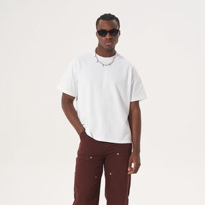 Venta al por mayor de alta calidad de algodón en blanco de los hombres camiseta Boxy bordado impreso personalizado cómodo secado rápido camiseta para hombres - Product Image 5