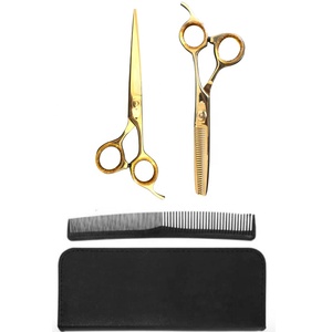 Kit de Coiffure GEM : Ciseaux à Lame Droite, Ciseaux à Effiler, Manche en Céramique, Peignes de Beauté, Logo Personnalisé - Product Image 1