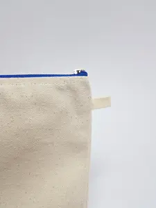 Sac à cosmétiques en toile 100% coton, multi-usages, avec fermeture éclair, pochettes de maquillage, trousse de toilette de voyage, pochette pour stylos, crayons, bricolage, artisanat, uni - Product Image 2