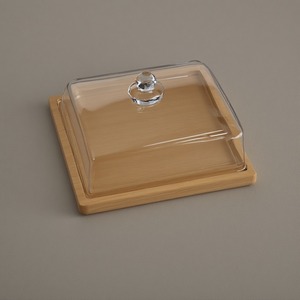 Dôme à gâteau vintage avec dessus en verre transparent et base en bois poli Artisan fait à la main offrant des décorations - Product Image 6