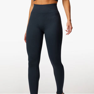 Leggings de gymnastique taille haute pour femmes Logo personnalisé équipement de sport respirant entraînement Double Push Yoga pantalon tricoté décontracté - Product Image 1
