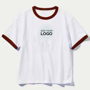 Camiseta de algodón con logotipo personalizado AIRism para hombre, camiseta de media manga con cuello de timbre y hombros caídos, camisetas holgadas sólidas básicas - Product Image 2