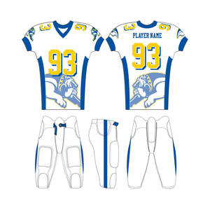 Tenues d'équipe américaine personnalisées par sublimation, uniforme de flag football de qualité, joueur junior, design brodé avec lettres et numéros - Product Image 4