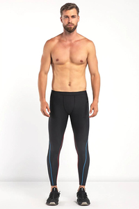 Leggings de sport pour hommes, leggings de compression pour la course à pied et la musculation, pantalons ajustés multicolores, longueur intégrale, respirants, en polyester - Product Image 4