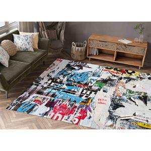 Alfombra con Diseño de Grafiti: Alfombra Moderna y Colorida, Antideslizante, con Pelo Suave - Product Image 1