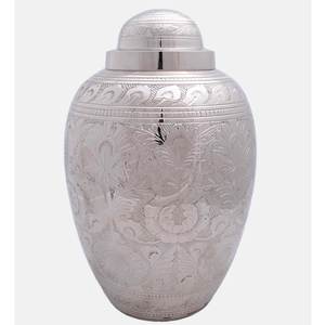 Gravure en laiton nickelé Design moderne, urne de crémation, cendres funérailles, meilleure vente, cendres humaines, urne fabriquée à la main - Product Image 1