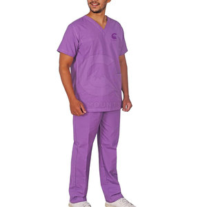 Hot Sale Plus Size Medical <b>Scrub</b> Uniform Unique Design Knitted Fabric Low MOQ <b>Scrub</b> <b>Sets</b> - Product Image 3