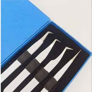 Pinzas con Puntas de Fibra Personalizadas, Pinzas Profesionales para Extensión de Pestañas de Volumen, Acero Inoxidable de 90 Grados, Sevmek Quirúrgico, Longitud de 10 mm - Product Image 4