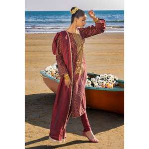 Traje Tradicional Chino de 3 Piezas sin Coser, Bordado en Jacquard, Color Rojo - Product Image 5